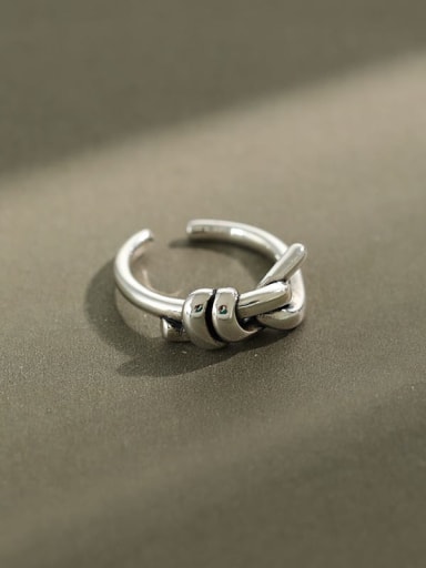 925 Sterling Silver Irregular Knot Vintage Band Ring