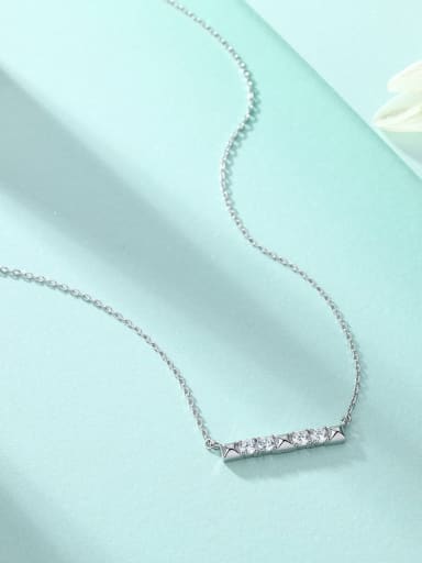 925 Sterling Silver Cubic Zirconia Geometric Necklace