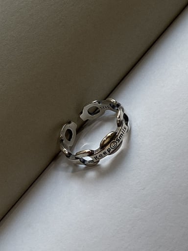 925 Sterling Silver Vintage  KEEP SMILSJ Free Size Midi Ring