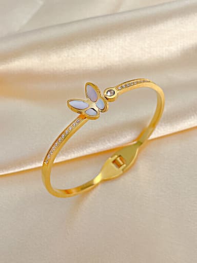Stainless steel Shell Butterfly Hip Hop Band Bangle