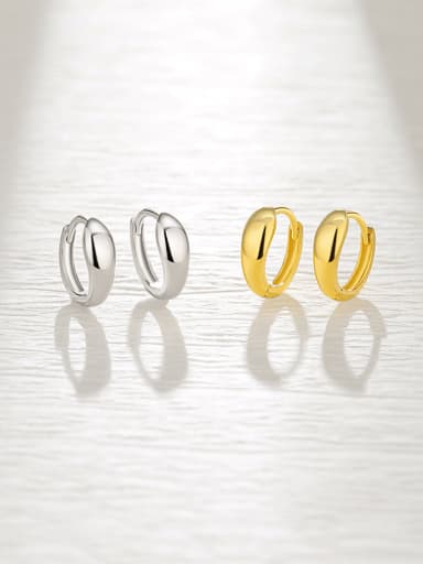 925 Sterling Silver Round Minimalist Huggie Earring
