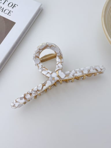 Clear white 11.6cm Cellulose Acetate Trend Geometric Alloy Jaw Hair Claw