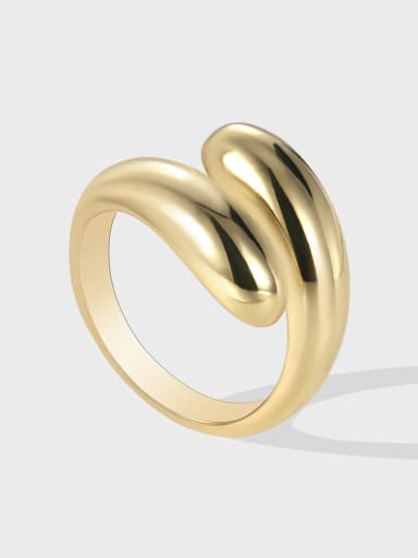 Brass Smooth  Geometric Minimalist Band Ring
