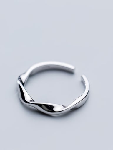 925 Sterling Silver Smooth Round Minimalist Free Size Ring