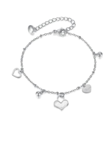 1205 steel Titanium Steel Shell Heart Minimalist Link Bracelet