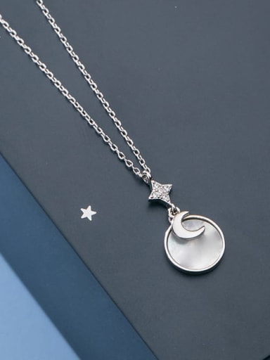 925 Sterling Silver Shell Round Minimalist Necklace