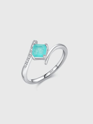 925 Sterling Silver Cubic Zirconia Geometric Dainty Band Ring