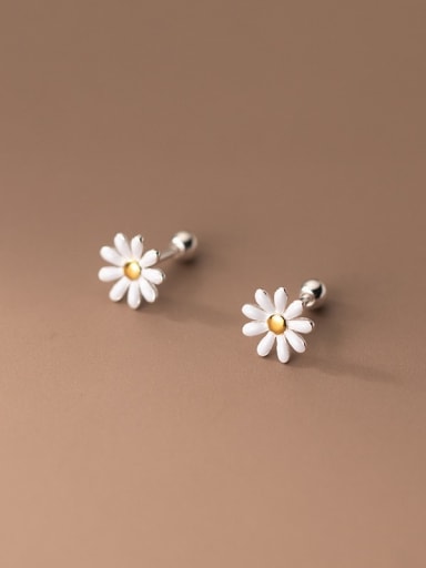 925 Sterling Silver Flower Minimalist Stud Earring