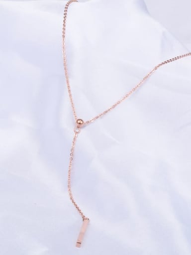 Titanium Tassel Minimalist Lariat Necklace