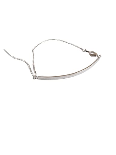 925 Sterling Silver Smooth Geometric Minimalist Link Bracelet