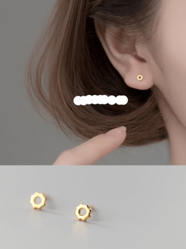 925 Sterling Silver  Hollow Geometric Minimalist Earring