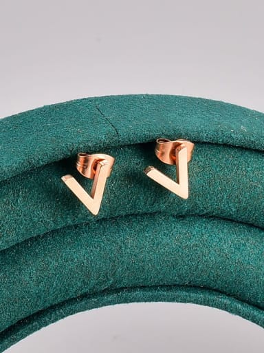 Titanium Steel Letter V Minimalist Stud Earring