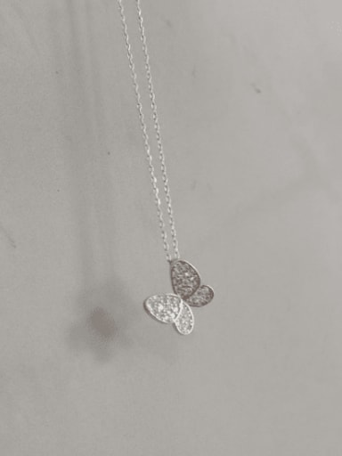 925 Sterling Silver With Platinum Plated Cute Butterfly Necklaces