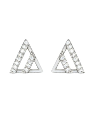 Alloy Cubic Zirconia Triangle Minimalist Stud Earring