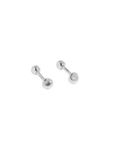 Ef619 [silver] 925 Sterling Silver Smotth Irregular Minimalist Stud Earring