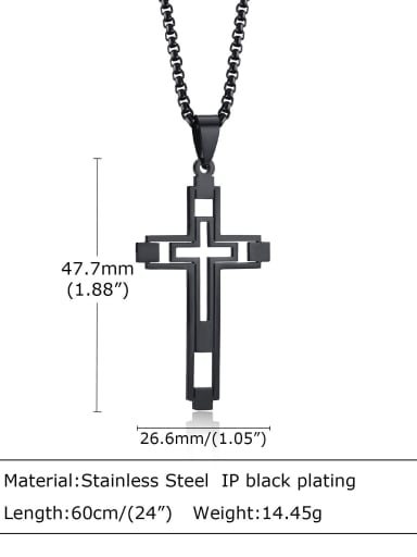 Stainless steel Hip Hop Cross  Pendant