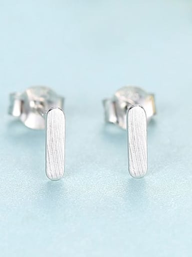 Silver 24f07 925 Sterling Silver Smooth Square Minimalist Stud Earring