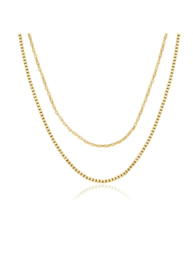925 Sterling Silver With Gold Plated Simplistic Necklaces