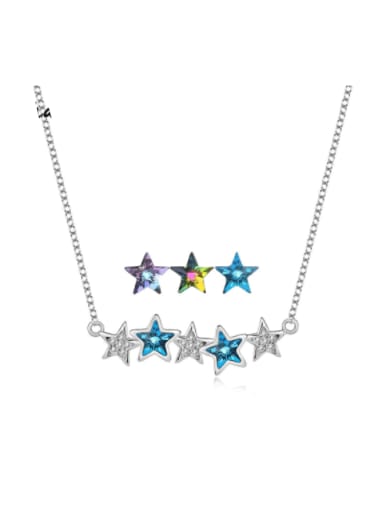 custom 925 Sterling Silver Austrian Crystal Star Classic Necklace