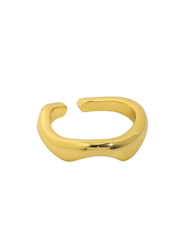 18K gold [15 adjustable] 925 Sterling Silver Smooth Irregular Minimalist Band Ring