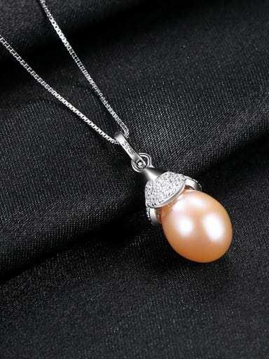 925 Sterling Silver Freshwater Pearl  Pendant  Necklace