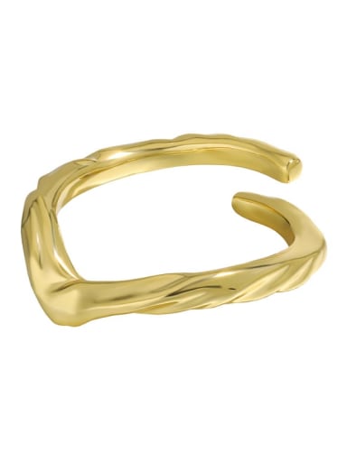 18K Gold 925 Sterling Silver Irregular Minimalist Band Ring
