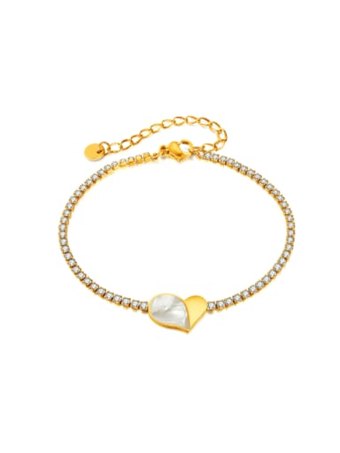 GS1549 Steel Bracelet Gold Stainless steel Shell Heart Minimalist Link Bracelet