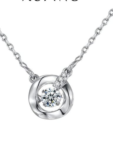 White gold plating Alloy Cubic Zirconia Round Dainty Necklace