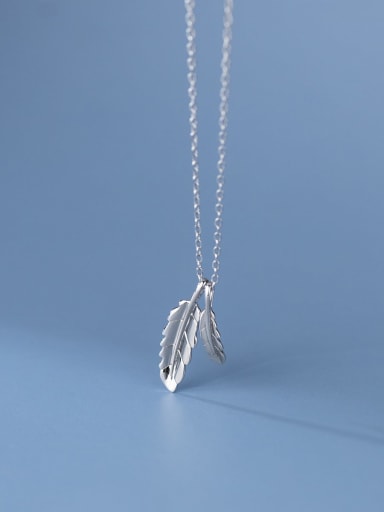 925 Sterling Silver Leaf Minimalist Necklace