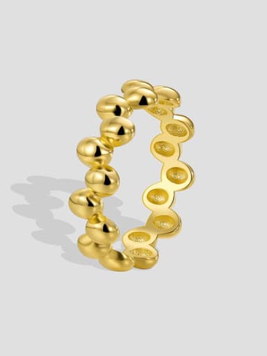 Brass Bead Geometric Minimalist Band Ring
