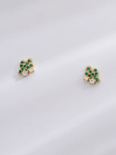 ES2210 [Gold] 925 Sterling Silver Cubic Zirconia Flower Dainty Stud Earring