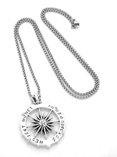 Stainless steel Sun Hip Hop Long Strand Necklace