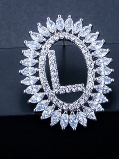 The letter L Brass Cubic Zirconia Letter Luxury Stud Earring