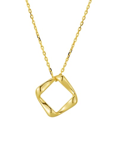 Gold Geometric Square Necklace 925 Sterling Silver Geometric Minimalist Necklace