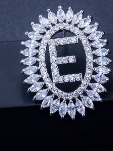 Letter e Brass Cubic Zirconia Letter Luxury Stud Earring
