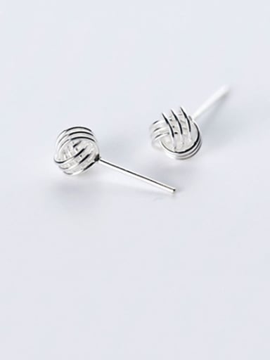 925 Sterling Silver Hollow Round Ball Minimalist Stud Earring