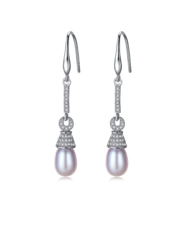 925 Sterling Silver Freshwater Pearl Multi Color Water Drop Trend Hook Earring