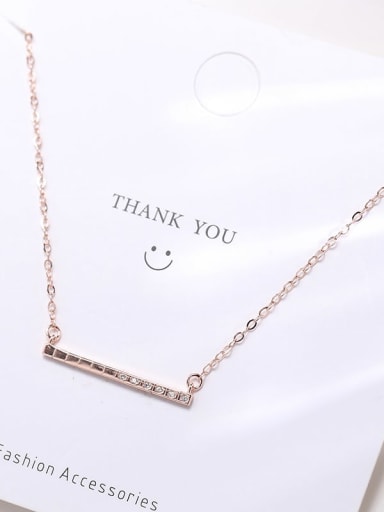 A386 Rose Gold Color 925 Sterling Silver Geometric Necklace