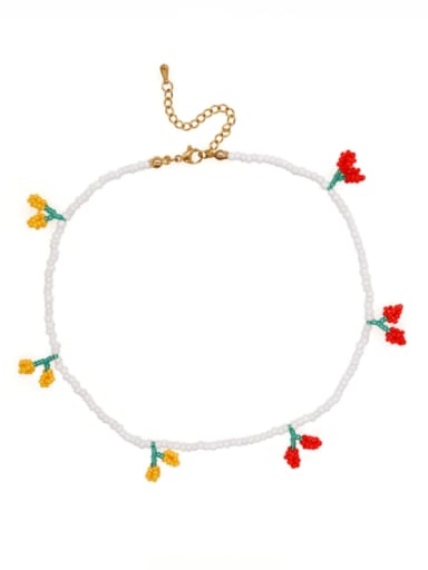 Miyuki Millet Bead Multi Color Flower Bohemia  handmade Weave Necklace