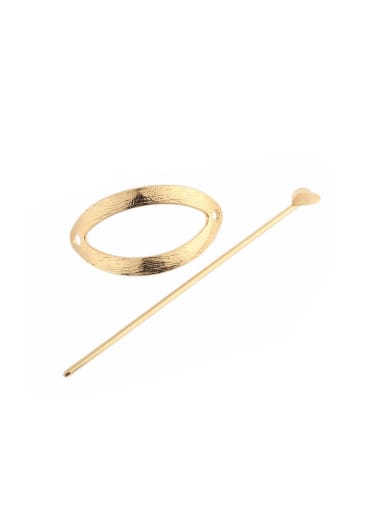 Peach Heart Zan Hairpin, Gold Alloy Minimalist Geometric Hair Stick