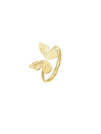 RS1076  Gold 925 Sterling Silver Butterfly Minimalist Band Ring