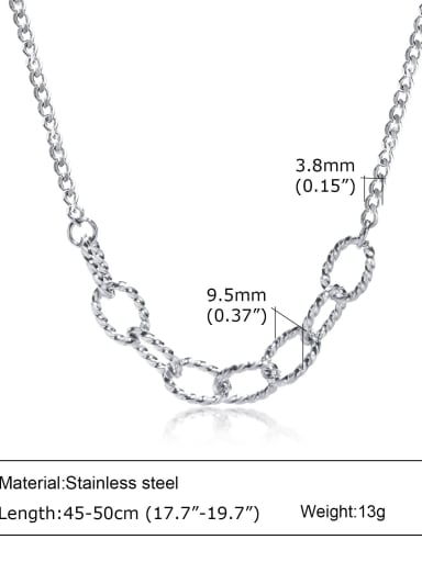 NC 1235 Stainless steel Geometric Hip Hop Necklace