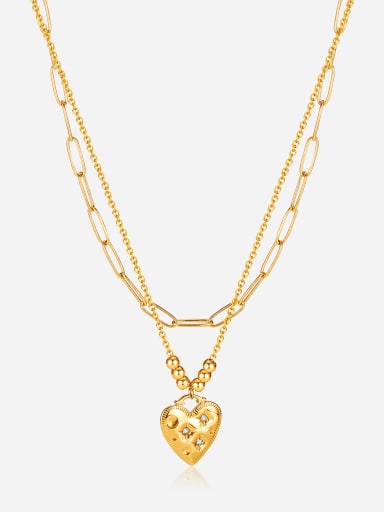 Stainless steel Heart Minimalist Multi Strand Necklace