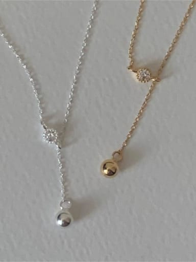 925 Sterling Silver Imitation Pearl Tassel Vintage Lariat Necklace