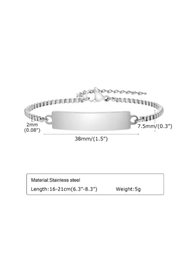 BR 1540 steel color Long 16 +5CM Stainless steel Geometric Minimalist Bracelet