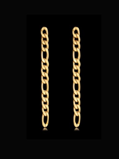 Titanium Steel Hollow Geometric Chain Vintage Drop Earring