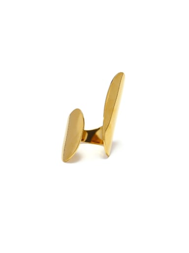18K Gold Titanium Steel Irregular Minimalist Band Ring