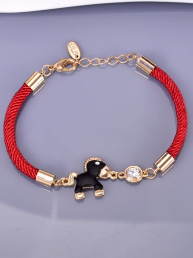 Red rope Titanium Steel Weave Rope Minimalist Link Bracelet