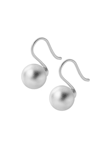 925 Sterling Silver Round Ball Statement Hook Earring