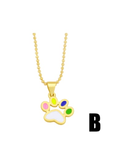 B Brass Enamel Rainbow Minimalist Beaded Necklace